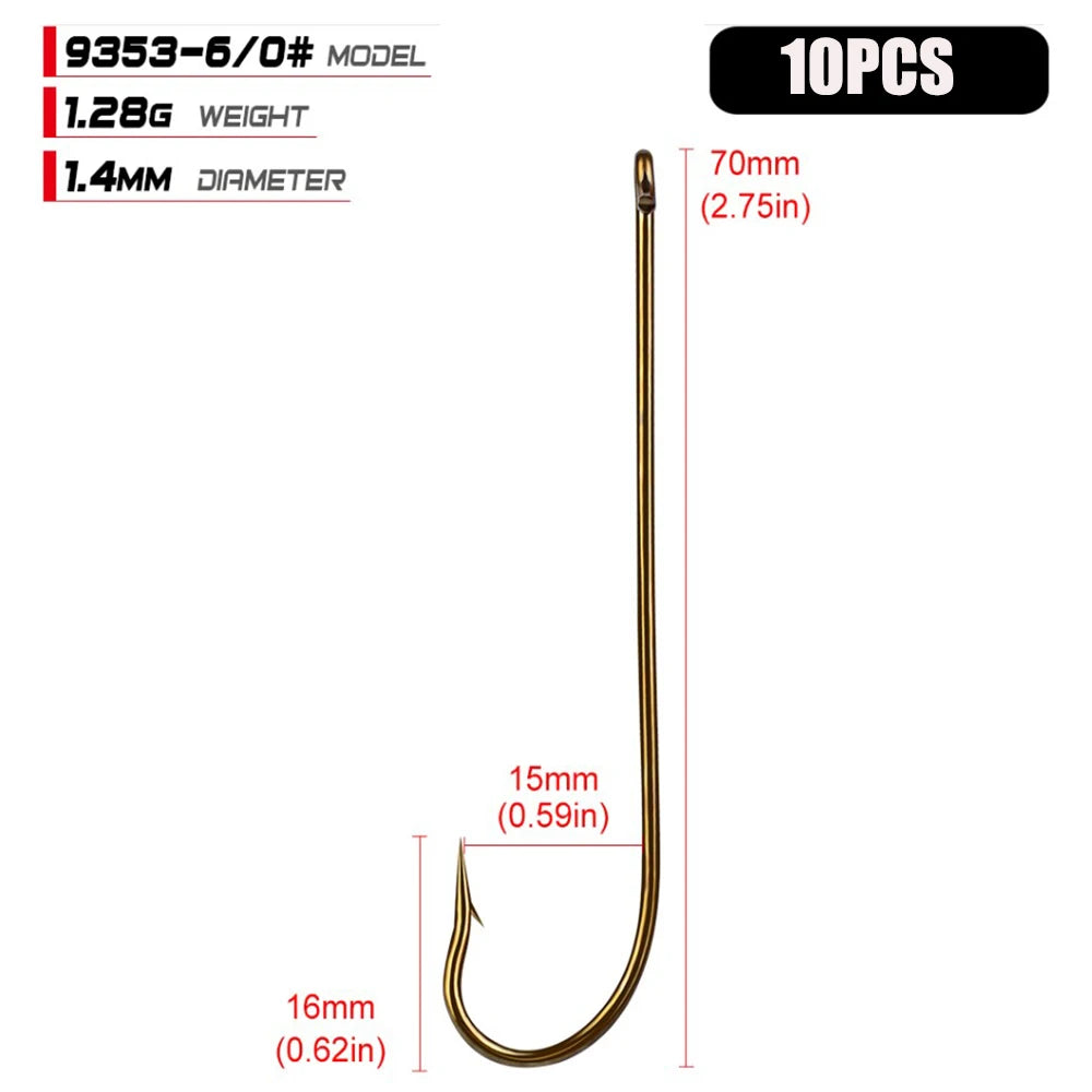 Carbon Steel Fishing Hooks (10/pk) - Duke's Fishing Supply