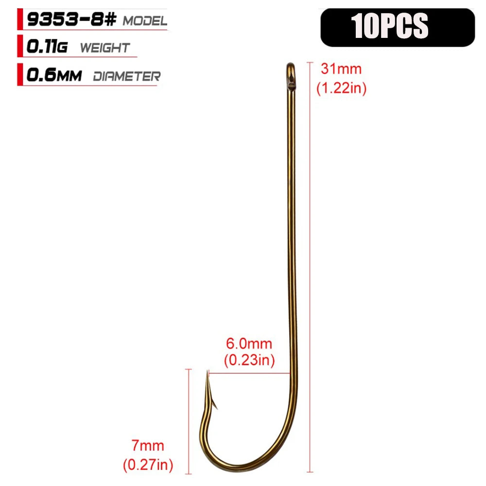 Carbon Steel Fishing Hooks (10/pk) - Duke's Fishing Supply