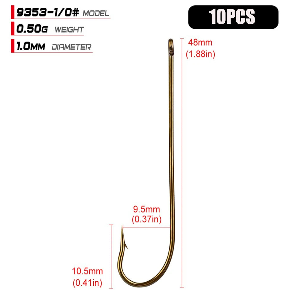 Carbon Steel Fishing Hooks (10/pk) - Duke's Fishing Supply