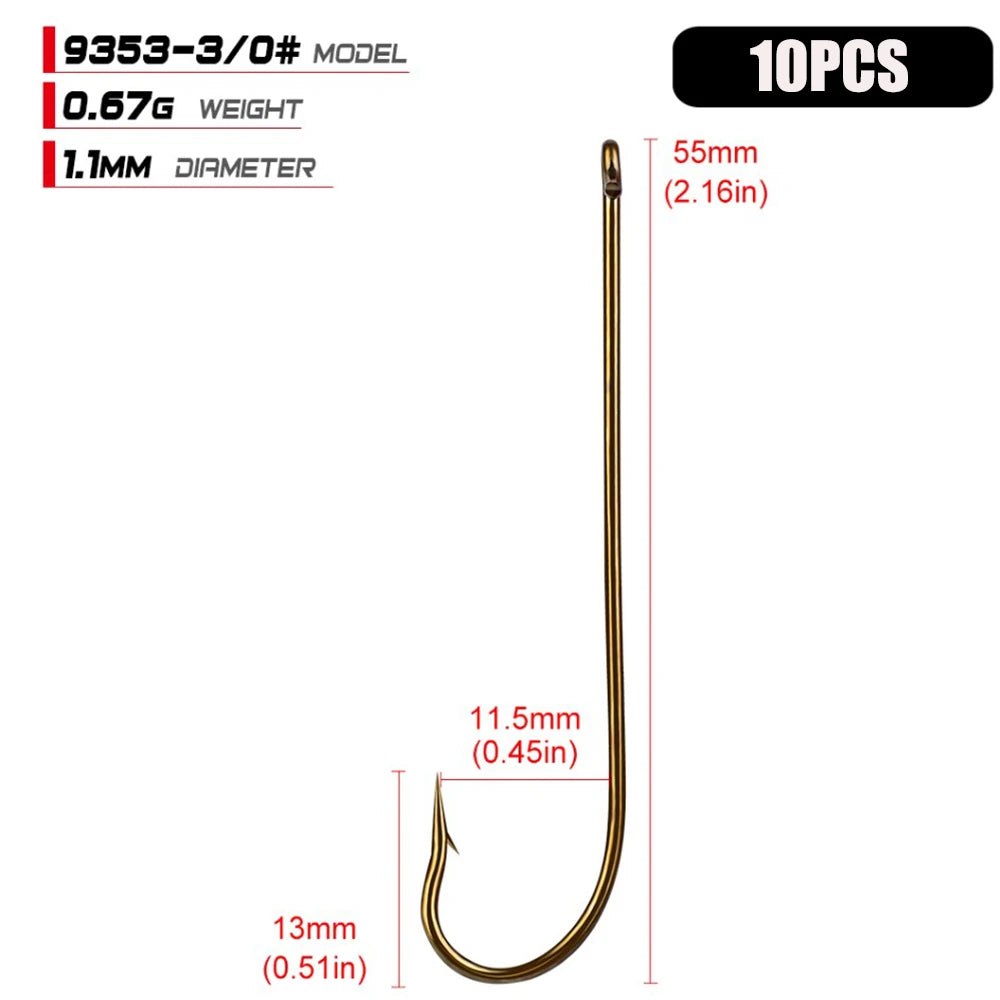 Carbon Steel Fishing Hooks (10/pk) - Duke's Fishing Supply