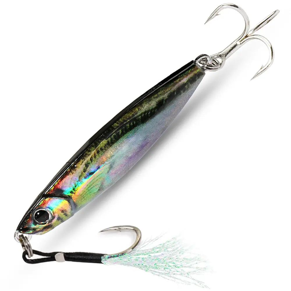 Metal Jig Fishing Lure 20g Shore Cast Hook Swimbait Artificial Bait Laser Cover Pesca Sea Pike Bass Accessories Spinning Tackle - Duke's Fishing Supply