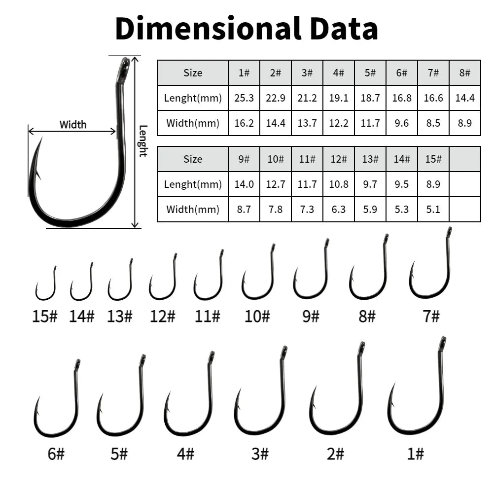 Offset High Carbon Steel Hook (50/pk) - Duke's Fishing Supply