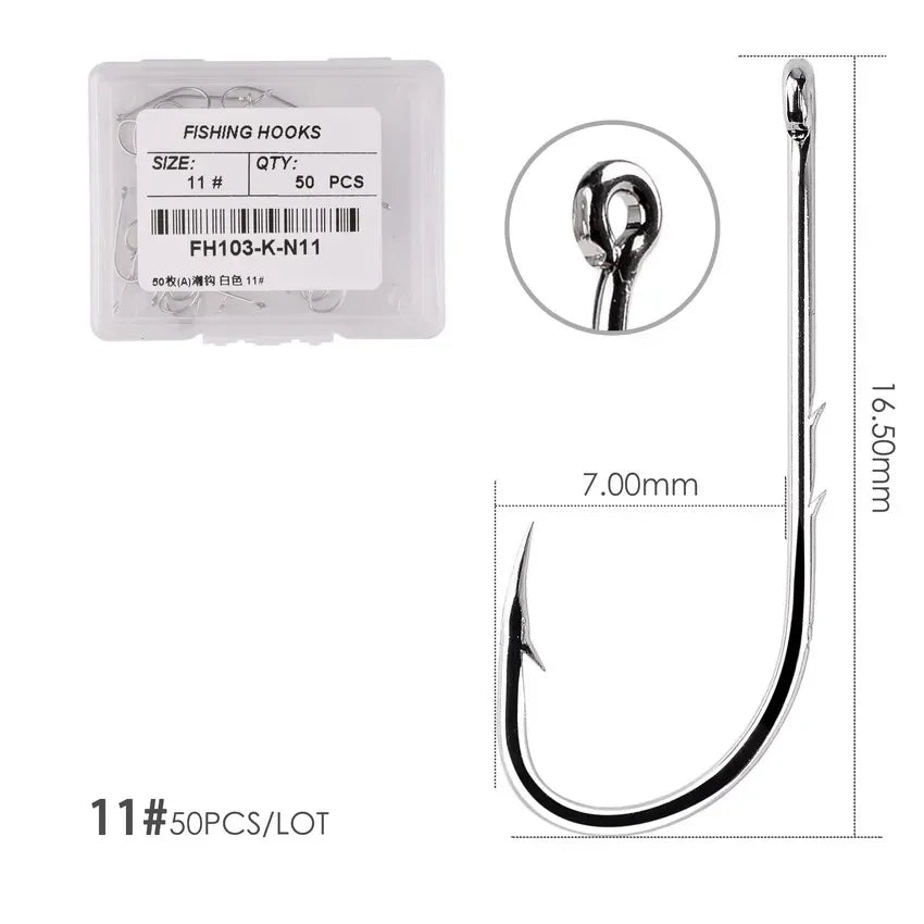 Barbed Long Shank Hooks (50/pk) - Duke's Fishing Supply