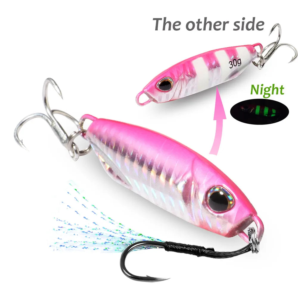 Metal Jig Fishing Lure 10g 20g 30g 40g Shore Casting Swimbait VIB Spoon Fishhook Spinner LAKE Ocean Tackle Pesca Artificial Bait - Duke's Fishing Supply