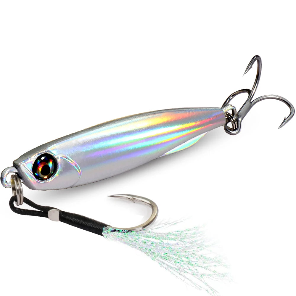 GOBAIT Metal Jig Lure 10g 20 30g 40g Spinner Spoon 3D Eye Color Spinning Fishing Tackle Popper Gear Hook Swimbait Pesca Bait - Duke's Fishing Supply