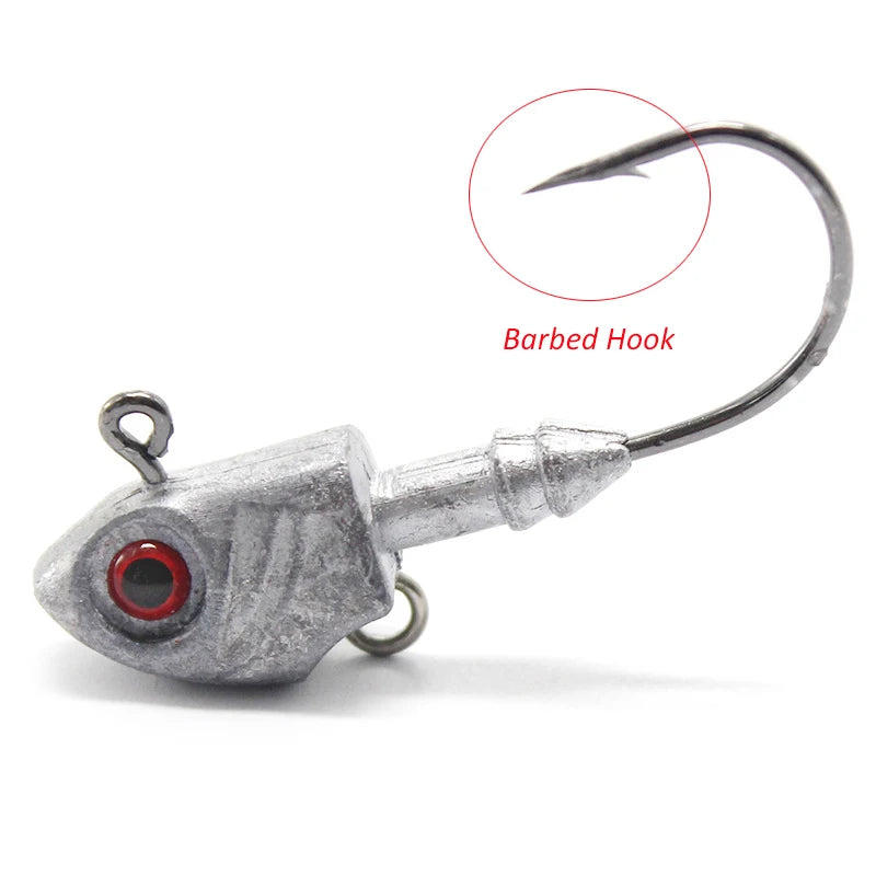 Metal Jighead with Red 3D Eyes (Various Sizes) - Duke's Fishing Supply