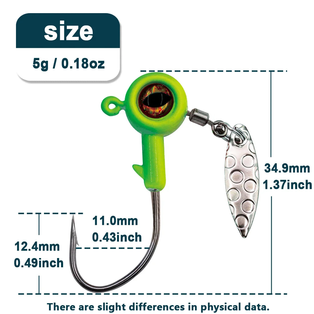 Colored Jighead with Spinner (Various Sizes) - Duke's Fishing Supply