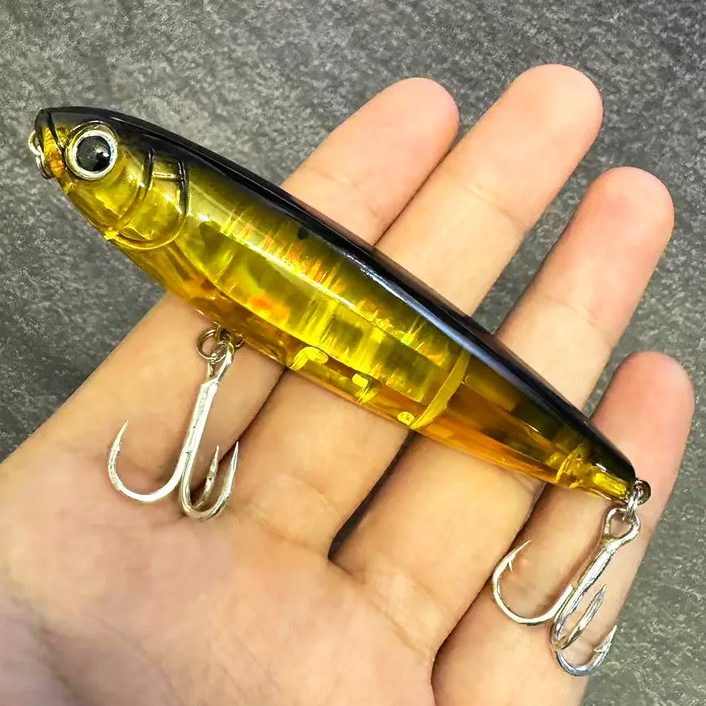 GOBAIT Floating Pencil Bait 17.5g 10cm Topwater Walk The Dog Fishing Lure 3D Swimbait Hook Popper Pesca Minnow Rattle Cranbait - Duke's Fishing Supply
