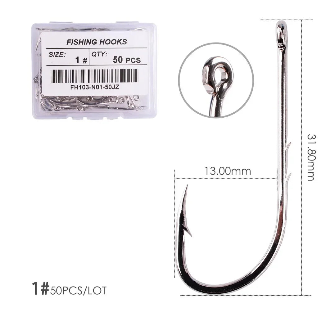 Barbed Long Shank Hooks (50/pk) - Duke's Fishing Supply