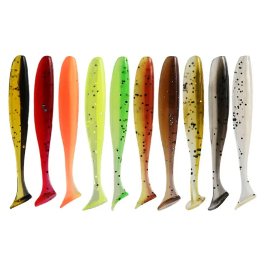 Assorted Paddle Tail Rubber Swimbait (10/Pack) - Duke's Fishing Supply