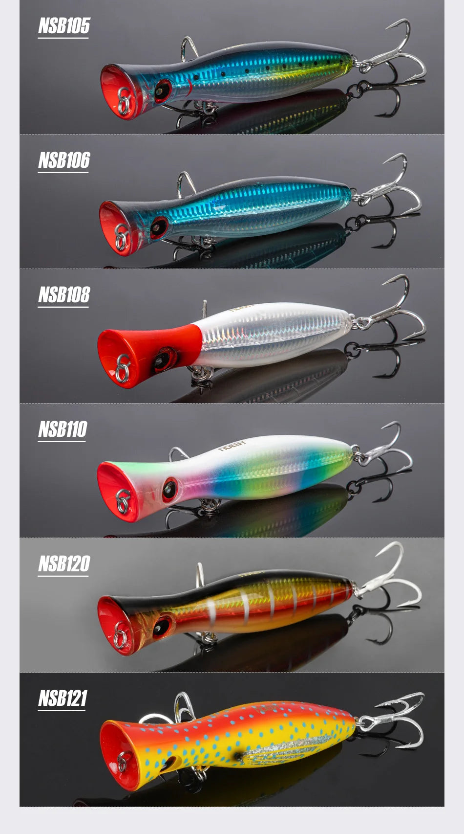 Noeby Blooper Popper Fishing Lures 120mm 43g 160mm 78g 200mm 150g Saltwater Topwater Artificial Hard Bait for GT Fishing Lure - Duke's Fishing Supply