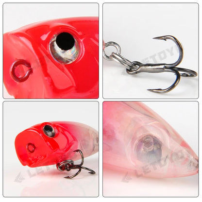 LETOYO 35mm 3.7g Micro Popper Fishing Lure Topwater Mini Artificial Hard Baits Wobblers For Stream Trout Bass Fishing Lures - Duke's Fishing Supply
