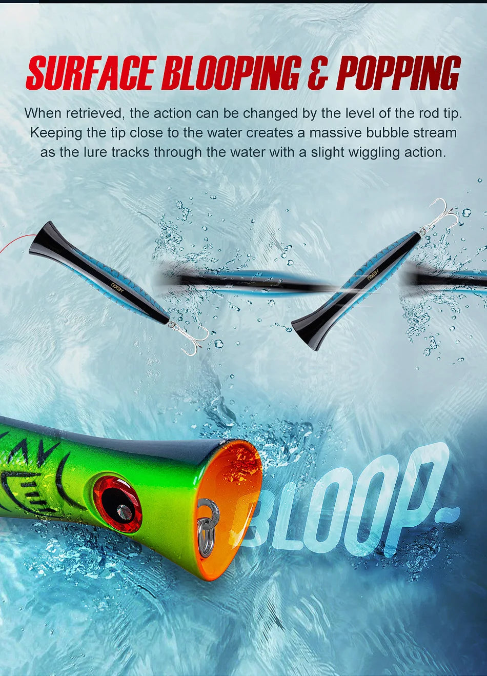 Noeby Big Game Popper Fishing Lure 200mm 116g GT Tuna Topwater Popper Saltwater Artificial Hard Lures Saltwater Fishing Lure - Duke's Fishing Supply