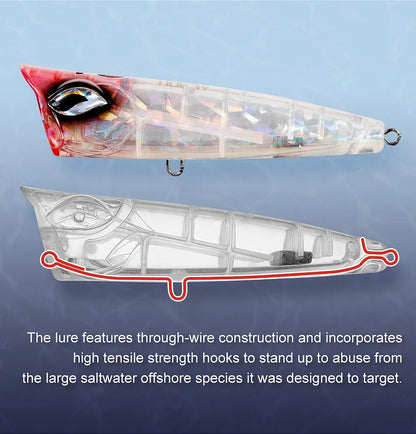 NOEBY Popper Fishing Lure 12cm 41g 15cm 85g 19cm 129g Popper Wobbler Artificial Hard Bait Big Game GT Tuna Sea Fishing Lure - Duke's Fishing Supply
