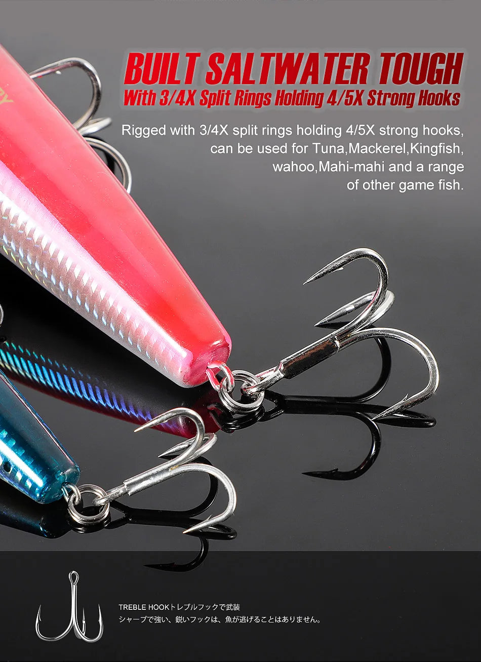 NOEBY Popper Fishing Lure 12cm 41g 15cm 85g 19cm 129g Popper Wobbler Artificial Hard Bait Big Game GT Tuna Sea Fishing Lure - Duke's Fishing Supply