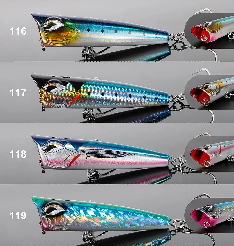 NOEBY Popper Fishing Lure 12cm 41g 15cm 85g 19cm 129g Popper Wobbler Artificial Hard Bait Big Game GT Tuna Sea Fishing Lure - Duke's Fishing Supply