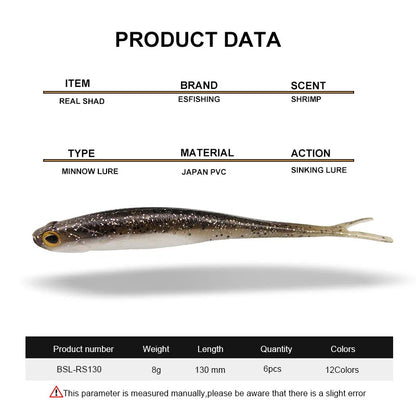 Shad Soft Plastic Fluke (5.1") - Duke's Fishing Supply