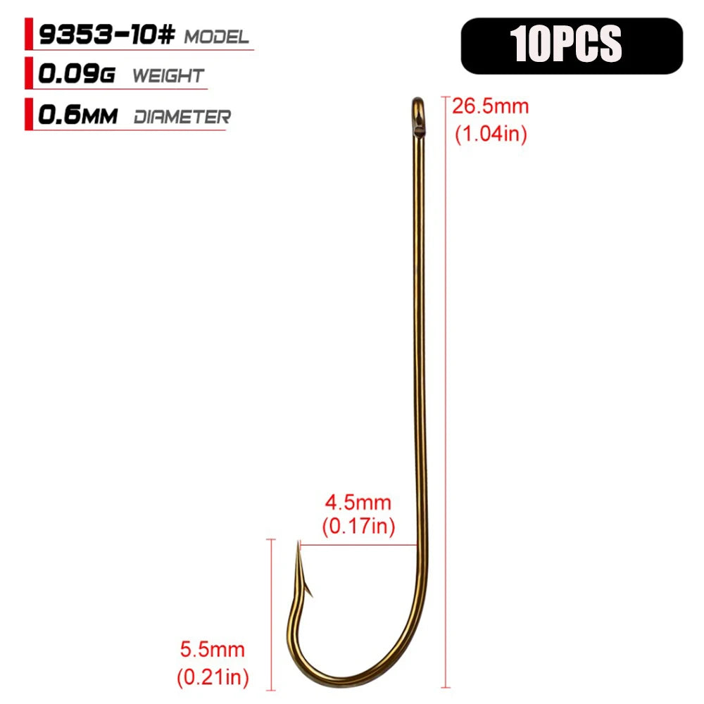 Carbon Steel Fishing Hooks (10/pk) - Duke's Fishing Supply