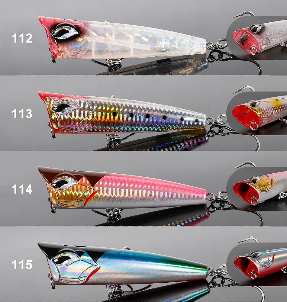 NOEBY Popper Fishing Lure 12cm 41g 15cm 85g 19cm 129g Popper Wobbler Artificial Hard Bait Big Game GT Tuna Sea Fishing Lure - Duke's Fishing Supply