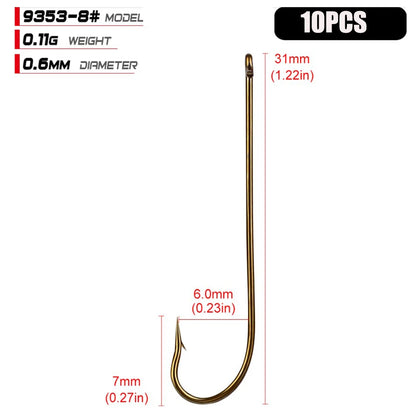 Carbon Steel Fishing Hooks (10/pk) - Duke's Fishing Supply