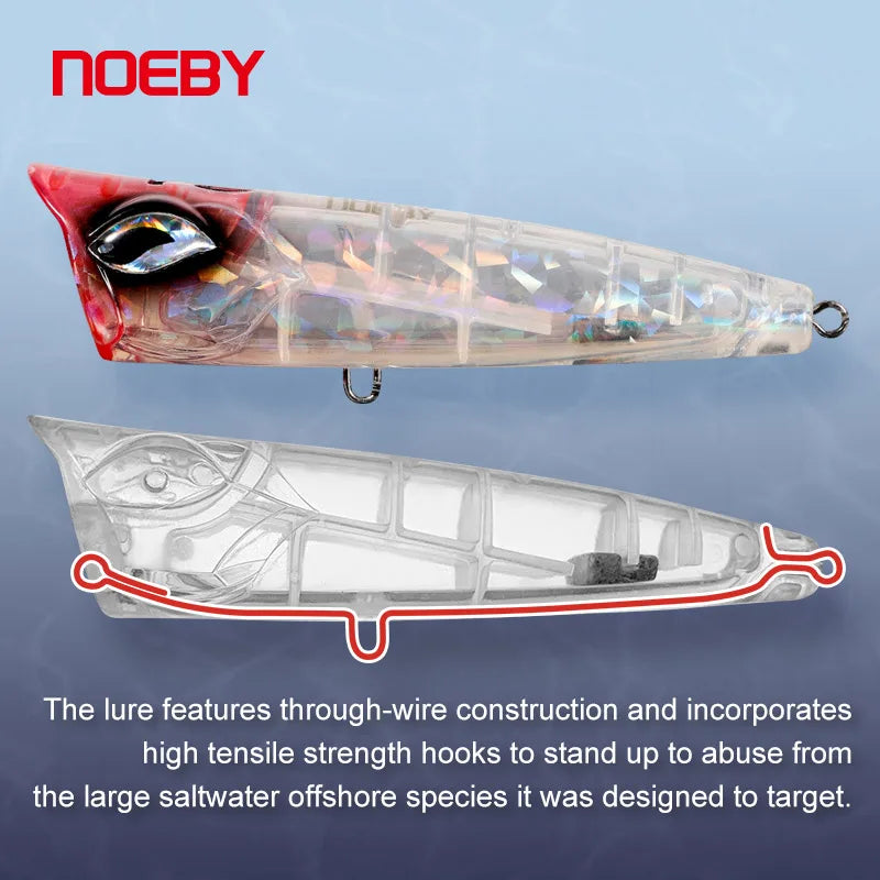 NOEBY Popper Fishing Lure 12cm 41g 15cm 85g 19cm 129g Popper Wobbler Artificial Hard Bait Big Game GT Tuna Sea Fishing Lure - Duke's Fishing Supply