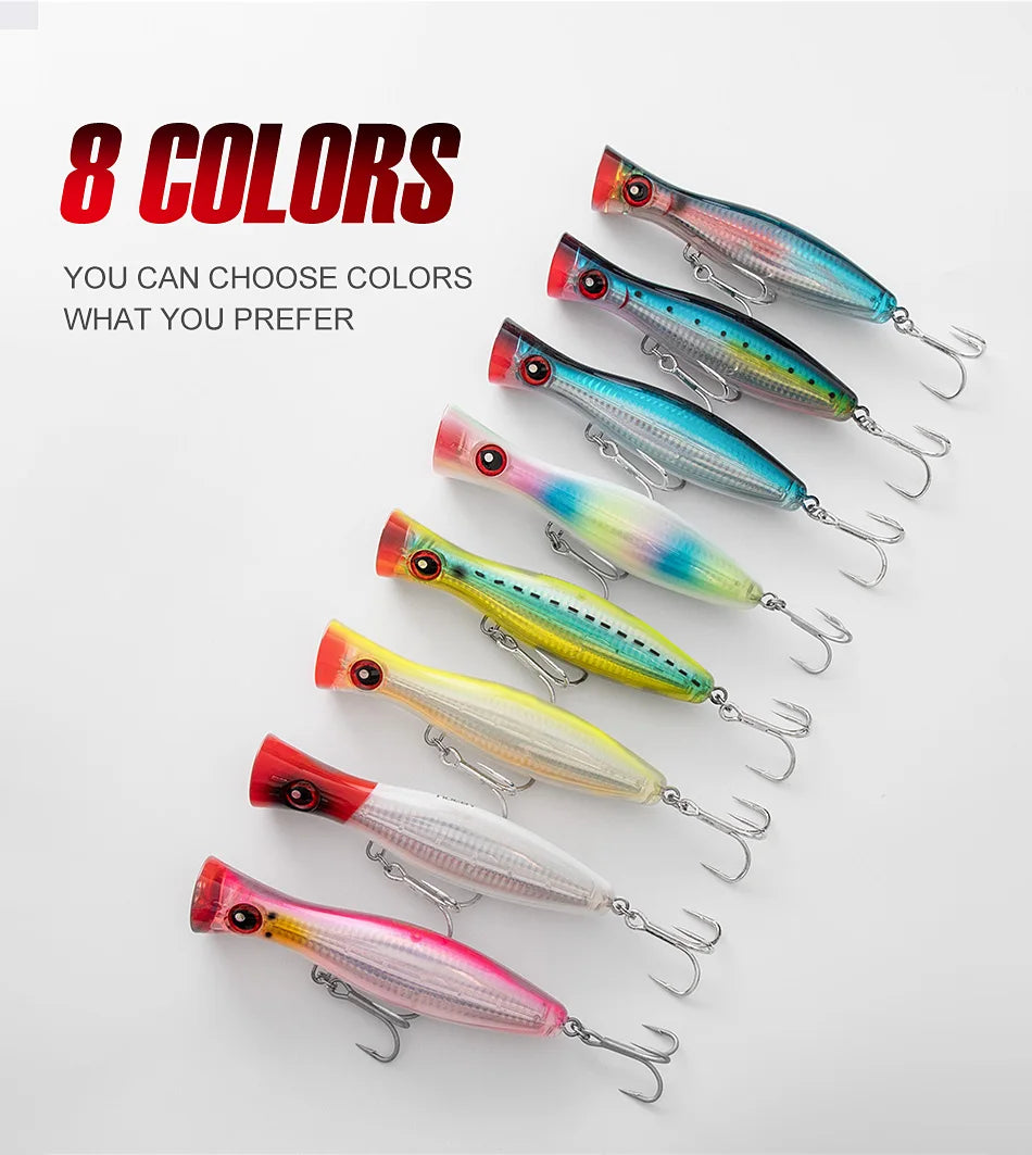 Noeby Blooper Popper Fishing Lures 120mm 43g 160mm 78g 200mm 150g Saltwater Topwater Artificial Hard Bait for GT Fishing Lure - Duke's Fishing Supply