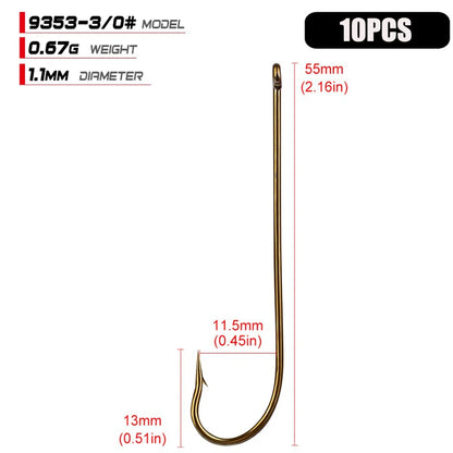 Carbon Steel Fishing Hooks (10/pk) - Duke's Fishing Supply