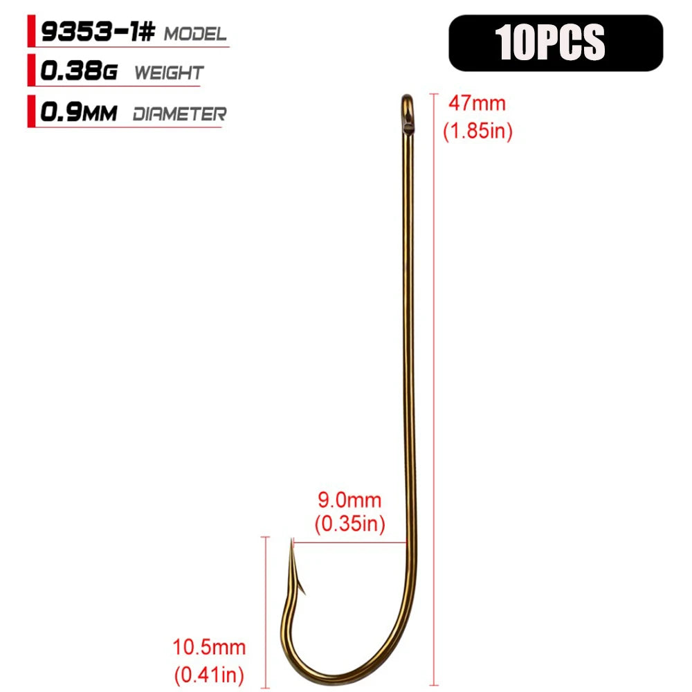 Carbon Steel Fishing Hooks (10/pk) - Duke's Fishing Supply