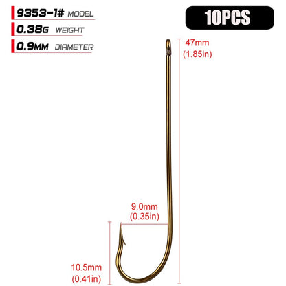 Carbon Steel Fishing Hooks (10/pk) - Duke's Fishing Supply