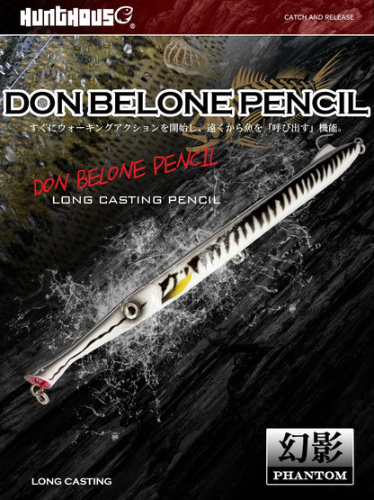 Hunthouse Don Belone Pencil Fishing Lure 225mm 23g/27g Floating/Sinking Long Casting Stickbaits For Leerfish Blue Fish LW506 - Duke's Fishing Supply