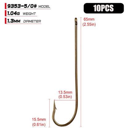 Carbon Steel Fishing Hooks (10/pk) - Duke's Fishing Supply
