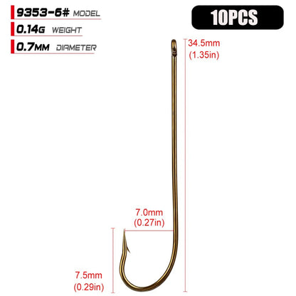 Carbon Steel Fishing Hooks (10/pk) - Duke's Fishing Supply