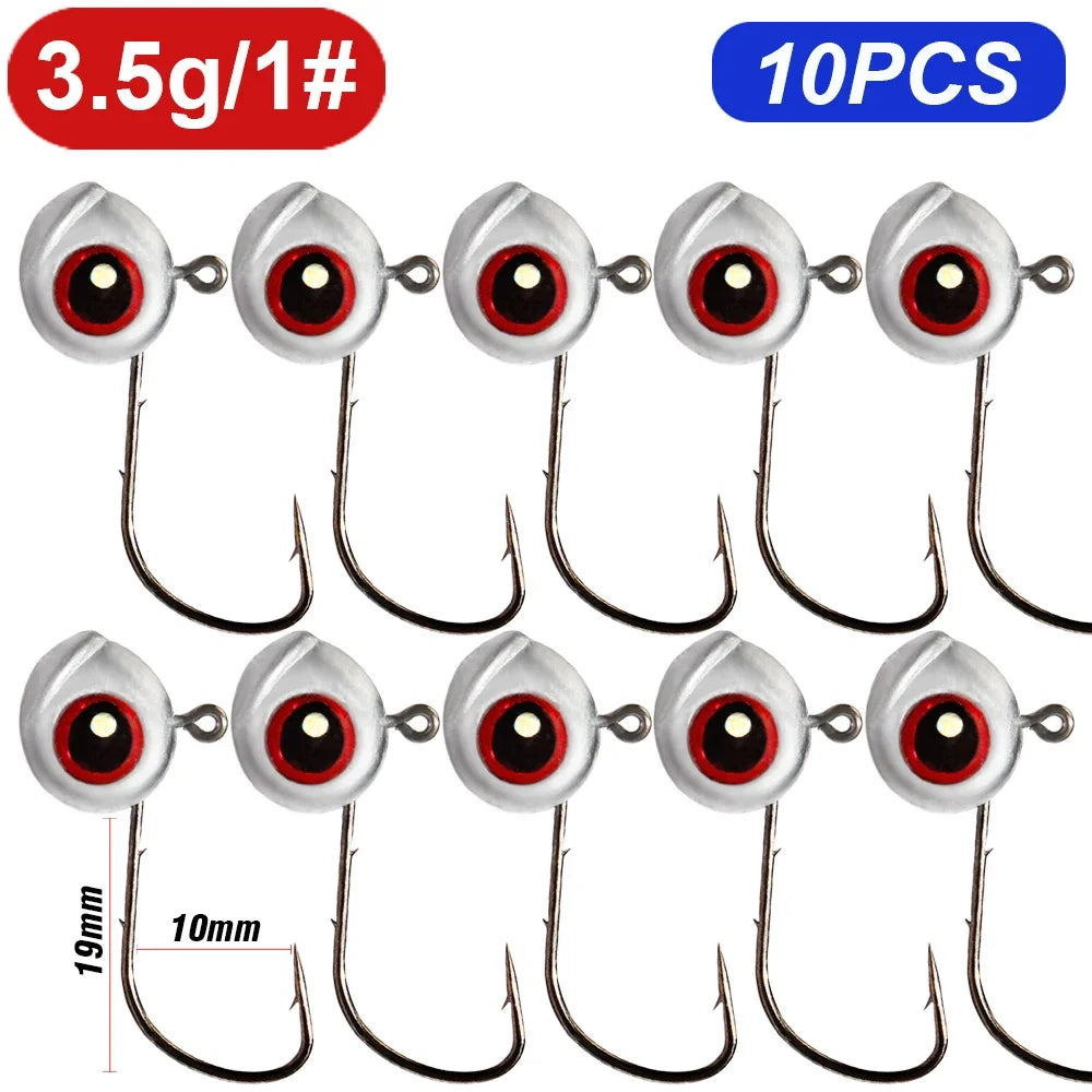 5-20Pcs Big Fish Eye Jig Head Hooks 2.5g 3.5g 5g Shank Barbed Root Ned Rig Fishing Soft Lure Kit Tackle Pesca Gear Fishhook - Duke's Fishing Supply