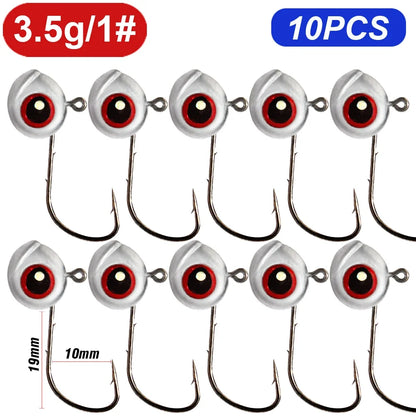 5-20Pcs Big Fish Eye Jig Head Hooks 2.5g 3.5g 5g Shank Barbed Root Ned Rig Fishing Soft Lure Kit Tackle Pesca Gear Fishhook - Duke's Fishing Supply