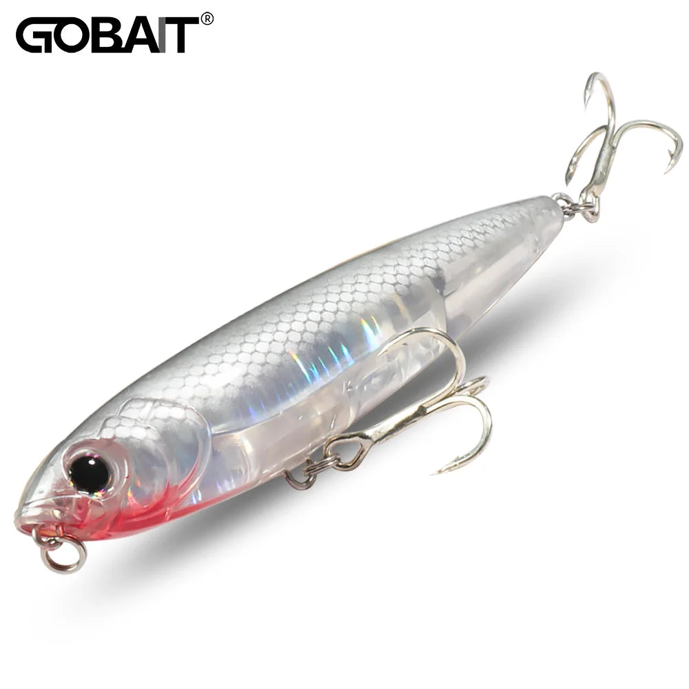GOBAIT Floating Pencil Bait 17.5g 10cm Topwater Walk The Dog Fishing Lure 3D Swimbait Hook Popper Pesca Minnow Rattle Cranbait - Duke's Fishing Supply