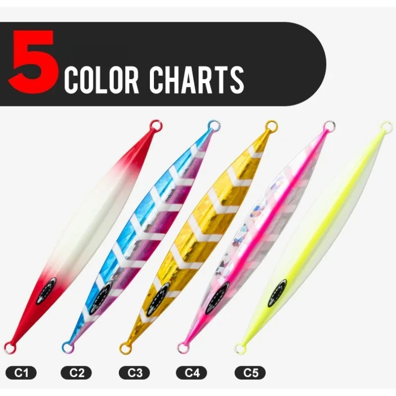 1pcs Vertical Speed Jigs120g150g200g250g300gSea Biomimetic Fish Iron PlateBait WobblerFishing Lure Artificial Ocean Boat Fishing - Duke's Fishing Supply
