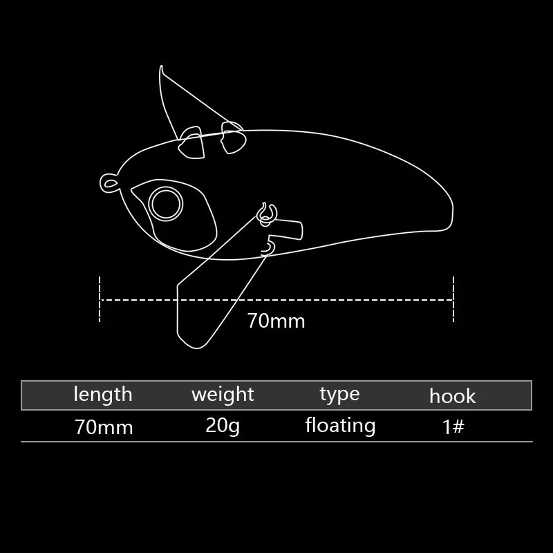 LETOYO 70mm/20g Topwater Noisy Bait Golden Cicada Propeller Popper Lure Bionic Floating Hard Baits For Bass Catfish - Duke's Fishing Supply