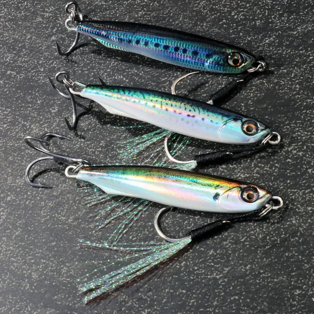 GOBAIT Metal Jig Lure 10g 20 30g 40g Spinner Spoon 3D Eye Color Spinning Fishing Tackle Popper Gear Hook Swimbait Pesca Bait - Duke's Fishing Supply