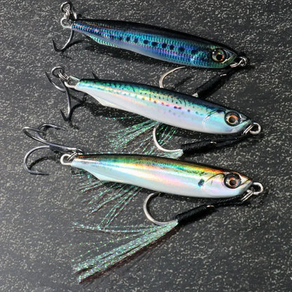 GOBAIT Metal Jig Lure 10g 20 30g 40g Spinner Spoon 3D Eye Color Spinning Fishing Tackle Popper Gear Hook Swimbait Pesca Bait - Duke's Fishing Supply