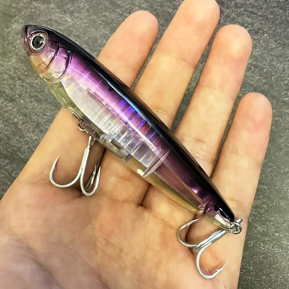 GOBAIT Floating Pencil Bait 17.5g 10cm Topwater Walk The Dog Fishing Lure 3D Swimbait Hook Popper Pesca Minnow Rattle Cranbait - Duke's Fishing Supply