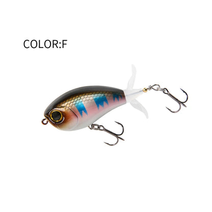 LETOYO 40mm 50mm Topwater Whopper Popper Rotating Double Propeller Tail Artificial Bait for bass pike Fishing Lures - Duke's Fishing Supply