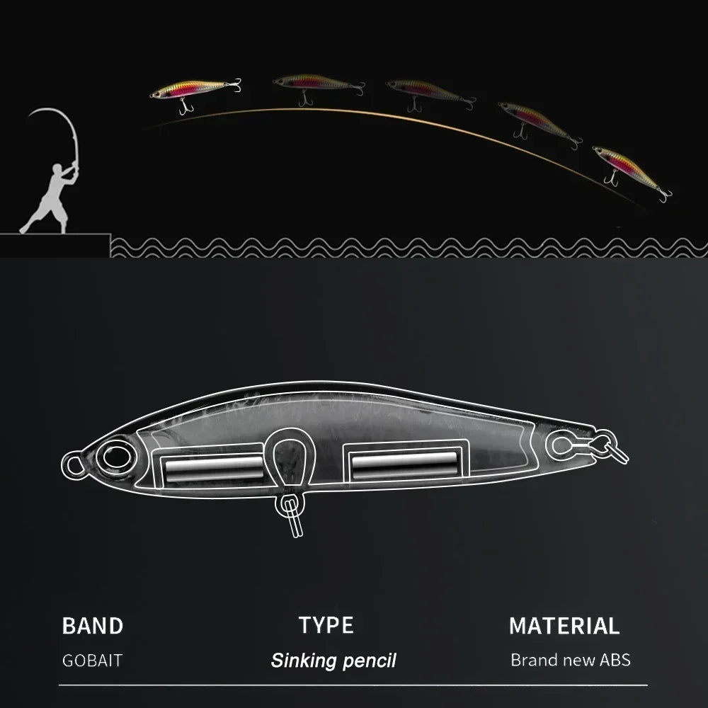 Sinking Pencil Lure 12.5g 24g Fishing Weight System Jerkbait Popper Hook Swimbait Pesca Tackle Cast Deep Minnow Silicone Bait - Duke's Fishing Supply