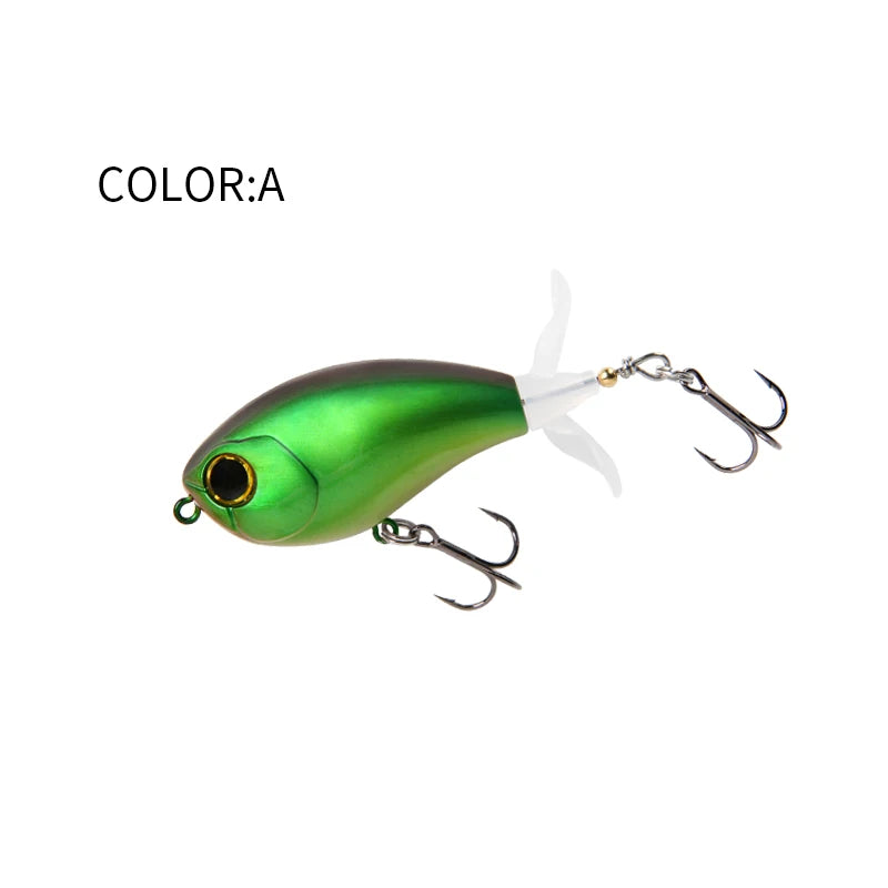 LETOYO 40mm 50mm Topwater Whopper Popper Rotating Double Propeller Tail Artificial Bait for bass pike Fishing Lures - Duke's Fishing Supply