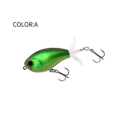 LETOYO 40mm 50mm Topwater Whopper Popper Rotating Double Propeller Tail Artificial Bait for bass pike Fishing Lures - Duke's Fishing Supply