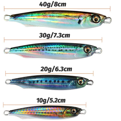 GOBAIT Metal Jig Lure 10g 20 30g 40g Spinner Spoon 3D Eye Color Spinning Fishing Tackle Popper Gear Hook Swimbait Pesca Bait - Duke's Fishing Supply