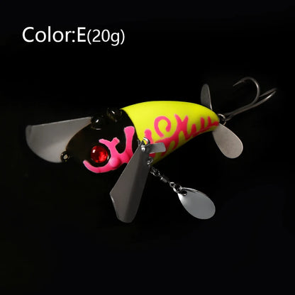 LETOYO 70mm/20g Topwater Noisy Bait Golden Cicada Propeller Popper Lure Bionic Floating Hard Baits For Bass Catfish - Duke's Fishing Supply