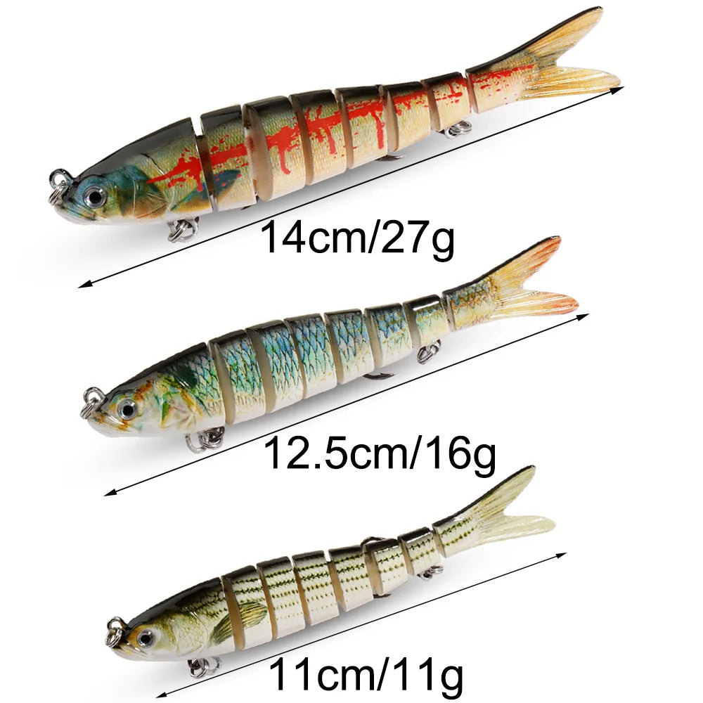 GOBAIT Swimbait 11g 16g 27g Multi Joint Lure Slow Sinking Bionic Swimming Pesca Bass Treble Hook Carp Fishing Tackle Hard Bait - Duke's Fishing Supply