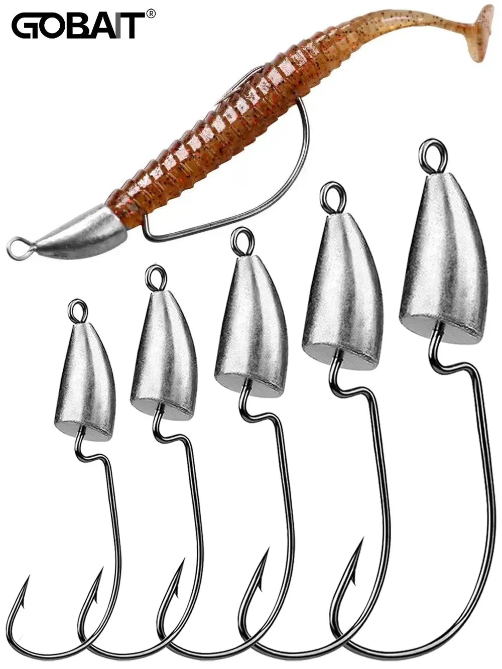 10PCS Metal Jig Head Worm Hook 3.5g 7g 10g 20g Weight Crank Fishhooks Gear Sinker Pesca for Lure Texas Rig Fishing Tackle Kit - Duke's Fishing Supply