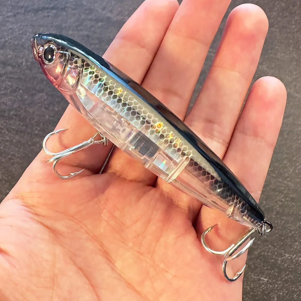 GOBAIT Floating Pencil Bait 17.5g 10cm Topwater Walk The Dog Fishing Lure 3D Swimbait Hook Popper Pesca Minnow Rattle Cranbait - Duke's Fishing Supply