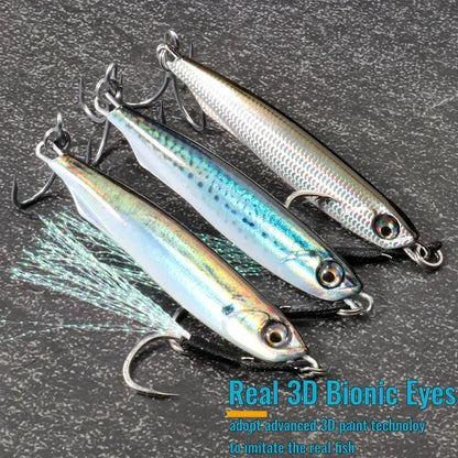 GOBAIT Metal Jig Lure 10g 20 30g 40g Spinner Spoon 3D Eye Color Spinning Fishing Tackle Popper Gear Hook Swimbait Pesca Bait - Duke's Fishing Supply